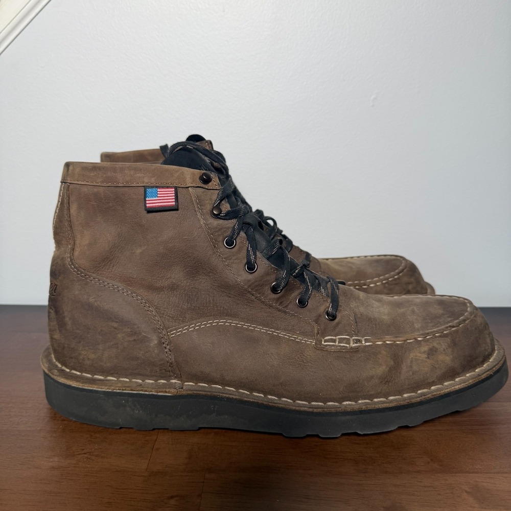 Danner Boots Mens 13 Bull Run Lux Vintage Sterling Brown Workwear Leather 31662